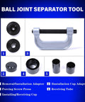 Ball Joint Removal Tool Kit 10 Piece For Most 2WD And 4WD Cars And Light Trucks with adapter and press tools displayed