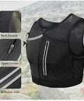Trail Running Hydration Pack With Phone Holder Reflective Trek Vest For Teens L Size with zipper and mesh material