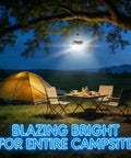 Go To Outdoor Solar LED Camp Lantern With 350 Lumens of Soft Eye Friendly Light illuminating campsite