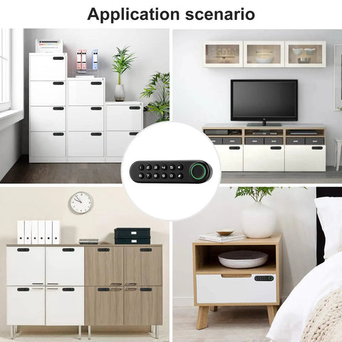 Smart Biometric Cabinet Lock With Fingerprint Password And USB Key, Keyless Hidden File Drawer Wardrobe Lock for home furniture