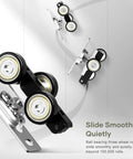 Bypass Double Sliding Pocket Door Hardware Kit 12Ft For 4 Door System Aluminum Track With Soft Glide Ball Bearing Rollers Quiet Operation