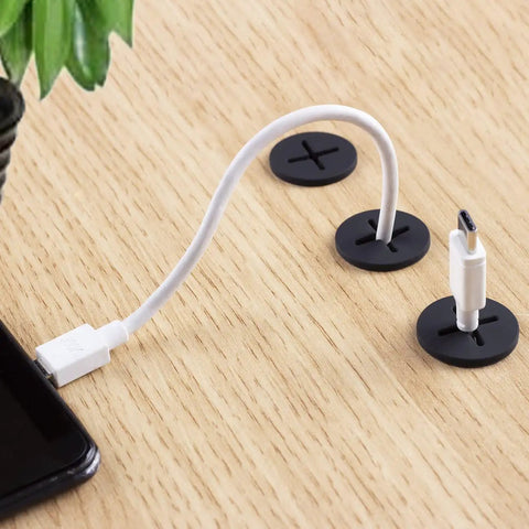 3/4 Inch Cable Grommet Set For Desks And Furniture, Silicone Rubber Black Hole Covers, 8 Pack For Cable Management And Wire Pass Through