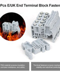 30 Piece DIN Rail Terminal Block End Stopper Brackets For 35mm Wide Guide Rails End Terminal Fixing Blocks in PA6.