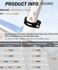 Lightweight Aluminum Quick Release Seat Post Clamp Fits 28.6mm 31.8mm And 34.9mm Seat Tubes For Mountain Road Track DH BMX Bikes Dope Easy Install With Durable 6061 T6 Alloy Construction And Carbon Steel Screws, shown with measurement chart