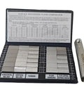 30 Piece Surface Roughness Comparators Set With Ra0.05-12.5mm Microfinish Blocks for Lathe Machining And Manufacturing QA displayed open