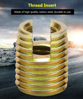Premium 20-Pack Carbon Steel Thread Inserts For Rails And Home Gear! Self Tapping Helicoil Style Fasteners shown. M4 size with zinc coating.