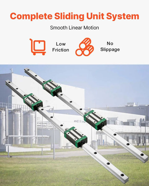 Two HGR20 1500 mm Linear Guide Rails Kit With Four Blocks And RM1605 1500 mm Ballscrew BF12 BK12 Kit Pre Drilled Holes