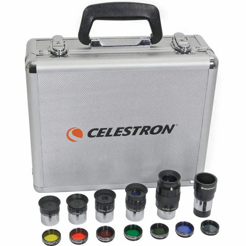 NexStar 6SE Computerized Telescope Bundle with eyepiece and filter accessory kit for 1.25 inch optics shown with case