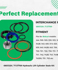 Beefed Up Heavy Duty Hydraulic Lift Cylinder Seals Kit 1 Pack 6803329 7137769 for Bobcat Skid Steer Models 444 500 520 530 533 540