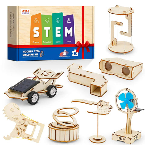 8 In 1 STEM Science Kit For Kids Aged 8 To 14 With Solar Powered Car Anti Gravity Device Telescope Periscope Dinosaur Claw