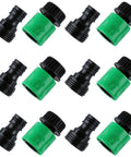 Six Sets Garden Hose Quick Connectors, 3/4 Inch Plastic Hose Fittings, male and female adapters, green and black visible