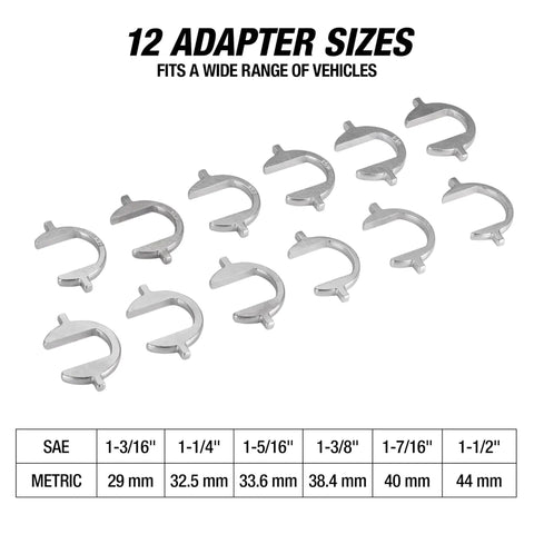 Inner Tie Rod Removal Tool Set With 12 SAE And Metric Crowfoot Adapters for Cars, Trucks, and SUVs Remove and Install Without Rack Disassembly