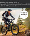 Mountain biker with 4 Pack Semi Metallic MTB Disc Brake Pads For Hydraulic Brakes Compatible With Elixir E1 E3 E5 E7 E9 And XO XX DB Series