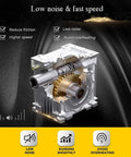 NMRV040 Worm Gearbox 50 To 1 Reduction For Nema 34 Servo Or Stepper Motors Aluminum Housing With 18mm Output Shaft design