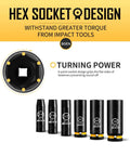 20 Piece One Half Inch Drive Deep Impact SAE Socket Set With Three Eighths To One And One Quarter Inch Sizes, Upgraded CR-MO And CR-V Steel For Heavy Duty Torque And Durability, Includes Extensions, Universal Joint, Adapter ANSI Certified.