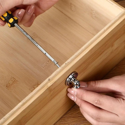 Installing Vintage Drop Cabinet Pulls Polished Nickel Zinc Alloy Retro Dresser Knobs And Drawer Handles on a wooden drawer