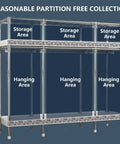 Heavy Duty Portable Canvas Wardrobe With Spacious Hanging Rail And Sturdy Shelves For Roomy Bedroom Closet Storage Organizer With Zero Drama Fabric Cover Setup showcasing storage and hanging areas.