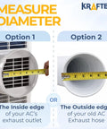 Measuring options for Heavy Duty Portable AC Exhaust Hose That Delivers No Fuss Cooling With 5.9 Inch Diameter Anti Clockwise Thread And Up To 80 Inch Length Universal Fit For LG Delonghi And More Flexible Polypropylene Vent Connector