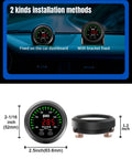 Dual Alert Water Temperature Gauge With 1 Eighth NPT Sensor And Bracket 300F Digital LED Display For Cars Trucks Boats And Marine Applications 52mm 2 Inch Mount Real Time Cooling Temp Monitor For Your Ride, 52mm gauge size and bracket view