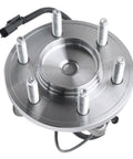 Front Wheel Bearing Hubs Assembly Set For 2WD 6 Lug Ford F-150 Expedition And Lincoln Navigator 2011 To 2014 Replacement Pair Front Left And Right Hub Bearings, top view with ABS sensor wire and 6-lug design.
