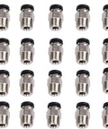 20Pcs PTFE Tube Connectors For 4mm Bowden Tubing Push To Connect Quick Fittings For 1.75mm 3D Printer Filament Pneumatic Couplers