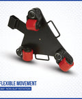 Strongway Heavy Duty Machinery Mover With 360 Degree Rotation Smooth Polyurethane Rollers, featuring non-slip red rollers.