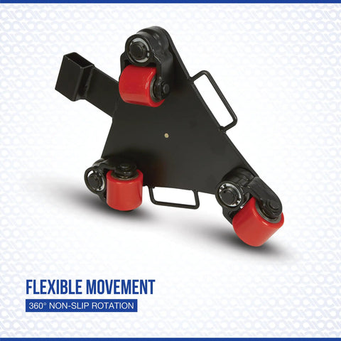 Strongway Heavy Duty Machinery Mover With 360 Degree Rotation Smooth Polyurethane Rollers, featuring non-slip red rollers.