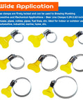 Stainless Steel Hose Clamp Set Of 30 Pieces Adjustable From 8 To 29mm Worm Gear Metal Fuel Line Clamps with yellow adjusters