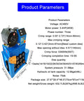 Technical specifications of Heavy Duty Electric Vertical Hose Crimper With 13 Tough As Nails Dies And Effortless Foot Pedal Control 480V.