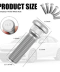 Close-up of Six Pack Trailer Wheel Studs 1/2 20 UNF 2.11 Inch Long Heavy Duty Lug Bolts For 2000-7000 Lb Axles, 12.9 Grade