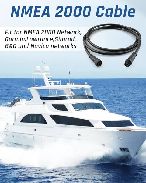 Heavy Duty NMEA 2000 Marine Network Cable 6 6 Foot Length Backbone Drop Extension Wiring Link For Garmin Simrad Lowrance Chartplotter IP67 waterproof
