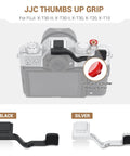 XT30III Pro Thumb Grip With Shutter Button For XT30II XT20 XT10 Mirrorless Cameras shown in black and silver, with camera mount.