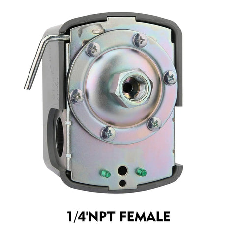 Adjustable Pressure Switch For Water Well Pumps With 40 To 60 PSI Range, Diaphragm Actuated, One Quarter Inch NPT Female Connection