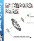 8 Inch Universal Weed Brush Cutter Trimmer Head For Straight Shaft String Trimmers installation diagram