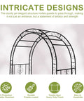 7Ft Heavy Duty Metal Garden Arch Arbor For Weddings And Outdoor Decor Rugged Black Arbor Archway With Ground Stakes