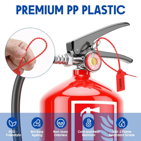 2000 Pack Plastic Tamper Seals Security Tags With Numbered Zip Ties For Fire Extinguishers Self Locking Disposable Safety Tags Tamper Evident 250mm Red Pro Grade