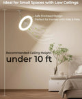 Adjustable Socket Fan Light with Remote and Extender for 2200 Lumen Enclosed LED Bulb Fan Mini Ceiling Fan in bedroom