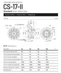 Technical drawing of Harmonic Drive CSF-17-II strain wave gear reducer for automation and stepper motor, diagram showing dimensions and parameters.