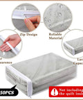50 Pack Clear Zippered Storage Bags 15x11x4 Inches For Clothes Sheets Blankets Fabrics PVC Vinyl See Through Organizer Bags Durable And Easy To Seal Great For Home Storage showcasing design and material features