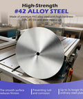 10 Inch Table Saw Calibration Plate And Sanding Disc Set with 18 PSA Sandpapers on a workbench, showcasing smooth alloy steel.