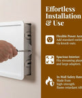 Ultra Slim In Wall Media Box With Straight Up Hassle Free Cable Routing For Streaming Players Smart Gear during installation with tool.