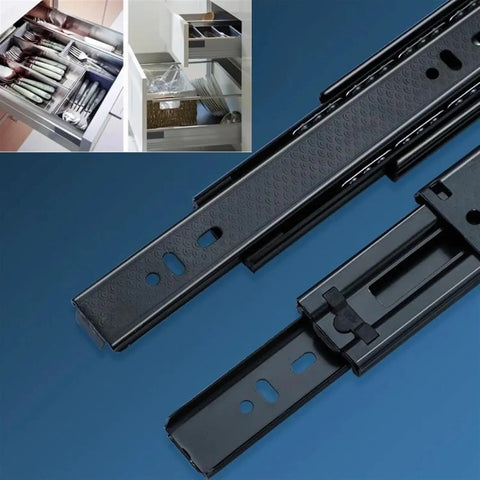 Two Pack Drawer Slides 10 To 16 Inch, Smooth Glide Cabinet Runners, Full Extension Metal Drawer Guides With Quiet Operation