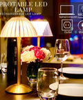 Rechargeable Portable Mushroom LED Table Lamp With Touch Sensor 3 Color Dimmable Brightness Cordless Brass Desk Light