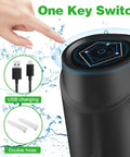 Portable 5 Gallon Electric Water Dispenser With USB Rechargeable Pump, showing power button and USB charging with double hose option.