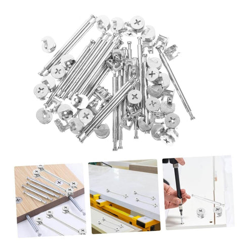 20 Set Cam Fittings Kit For Cabinets With Connectors And Dowels Easy Assembly No Fuss Strong Load Bearing Lightweight