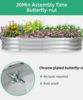 Two Pack Raised Garden Bed For Outdoor Use Made From Galvanized Steel, Easy Tool Free Assembly, Planter Box For Veggies, Flowers And Herbs, Sturdy Rust Resistant Garden Bed 4 By 2 By 1 Feet