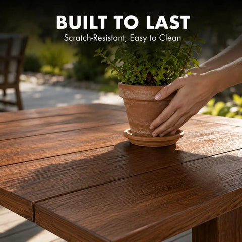 Real Deal Clear Wood Sealer And Tough Water Based Hardwax Oil That Soaks Deep Into Raw Timber To Deliver Bulletproof Weather Shielding With Zero Flake Mess In One Quart on a scratch-resistant wooden table.
