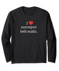 Conveyor Belt Sushi Love Vintage Inspired Minimalist Long Sleeve T Shirt for Dope Foodie Fans, Sushi Nerds, and Irony Lovers