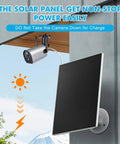 Outdoor Solar Panel Charger For Security Cameras, 5W Solar Panel Kit With Micro USB And USB C Adapters, mounted on building
