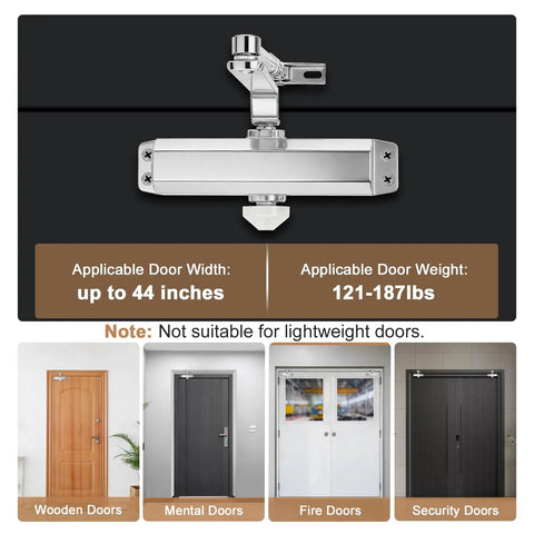 Heavy Duty Commercial Door Closer Automatic Hydraulic Auto Close For Main Door Opens Smoothly Hard Grind with adjustable specs.